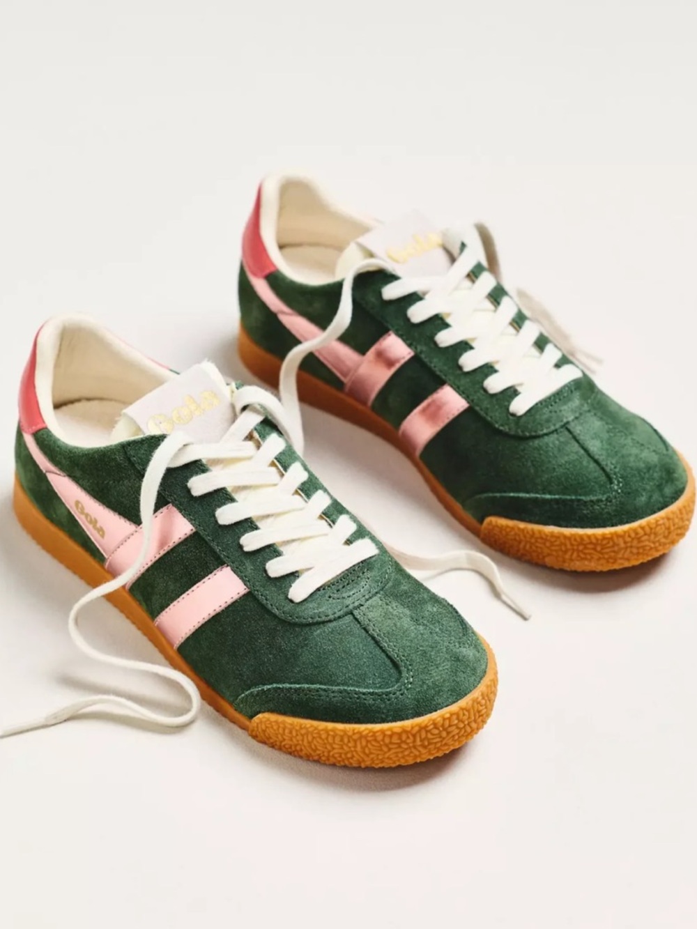 Gola Women's Elan Glitz Sneakers Evergreen and Pink Size 8 Shoes Athletic 39